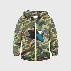 Ветровка с капюшоном детская Sharks Camouflage, цвет: 3D-белый