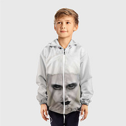 Ветровка с капюшоном детская Die Antwoord: Black Eyes, цвет: 3D-белый — фото 2