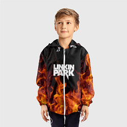 Ветровка с капюшоном детская Linkin Park: Hell Flame, цвет: 3D-белый — фото 2