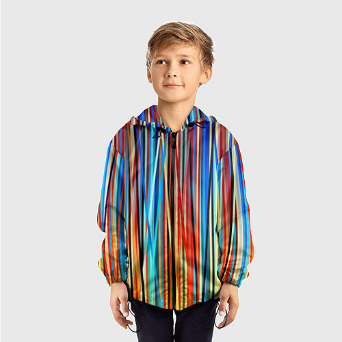 Детская ветровка Colored stripes / 3D-Черный – фото 3