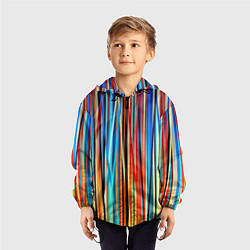 Ветровка с капюшоном детская Colored stripes, цвет: 3D-черный — фото 2