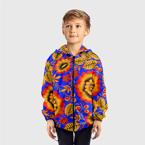 Детская ветровка Хохломской узор / 3D-Черный – фото 3