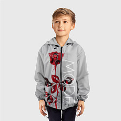 Ветровка с капюшоном детская Depeche Mode: Red Rose, цвет: 3D-черный — фото 2