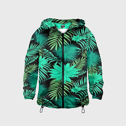 Ветровка с капюшоном детская Tropical pattern, цвет: 3D-черный