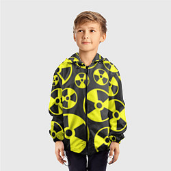 Ветровка с капюшоном детская Радиация, цвет: 3D-черный — фото 2