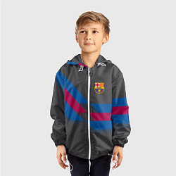 Ветровка с капюшоном детская Barcelona FC: Dark style, цвет: 3D-белый — фото 2