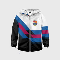 Ветровка с капюшоном детская Barcelona FC: Black style, цвет: 3D-белый