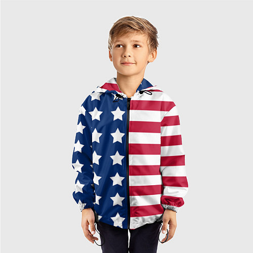 Детская ветровка USA Flag / 3D-Черный – фото 3