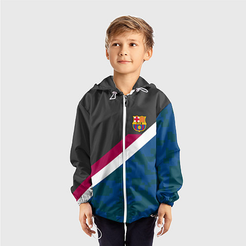 Детская ветровка FC Barcelona: Sport Camo / 3D-Белый – фото 3