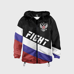 Ветровка с капюшоном детская Fight Russia, цвет: 3D-черный