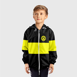 Ветровка с капюшоном детская Borussia 2018 Black and Yellow, цвет: 3D-белый — фото 2