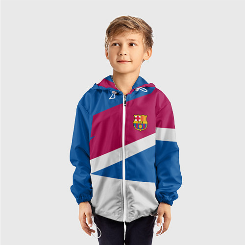 Детская ветровка FC Barcelona: Sport Geometry / 3D-Белый – фото 3