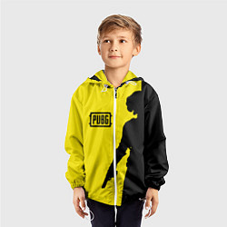 Ветровка с капюшоном детская PUBG: Yellow Shadow, цвет: 3D-белый — фото 2