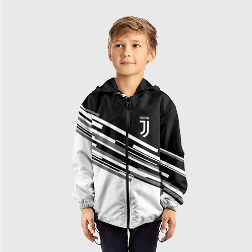 Детская ветровка FC Juventus: B&W Line / 3D-Черный – фото 3