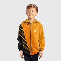 Ветровка с капюшоном детская Bitcoin Style, цвет: 3D-черный — фото 2
