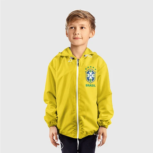 Детская ветровка Сборная Бразилии / 3D-Белый – фото 3
