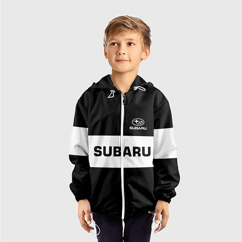 Детская ветровка Subaru: Black Sport / 3D-Белый – фото 3