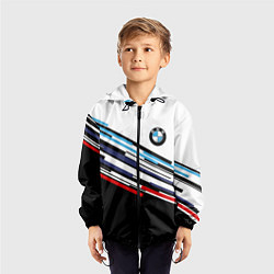Ветровка с капюшоном детская BMW BRAND COLOR БМВ, цвет: 3D-черный — фото 2