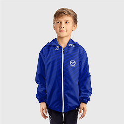 Ветровка с капюшоном детская Mazda: Blue Sport, цвет: 3D-белый — фото 2