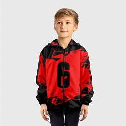 Ветровка с капюшоном детская R6S: Red Outbreak, цвет: 3D-черный — фото 2
