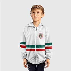 Ветровка с капюшоном детская Сборная Мексики: Гостевая ЧМ-2018, цвет: 3D-белый — фото 2