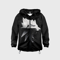 Ветровка с капюшоном детская Волк Ведьмака, цвет: 3D-черный
