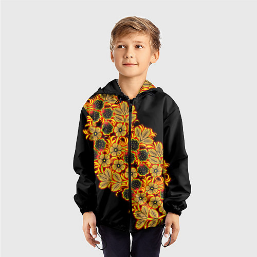 Детская ветровка Славянская роспись / 3D-Черный – фото 3