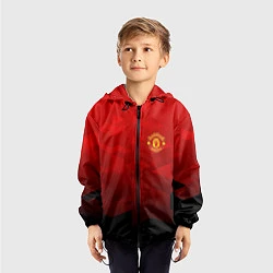 Ветровка с капюшоном детская FC Man UTD: Red Poly, цвет: 3D-черный — фото 2