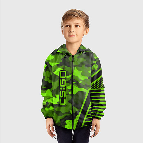 Детская ветровка CS:GO Light Green Camo / 3D-Черный – фото 3