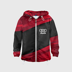 Ветровка с капюшоном детская Audi: Red Sport, цвет: 3D-белый