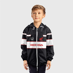 Ветровка с капюшоном детская Honda Sport, цвет: 3D-белый — фото 2