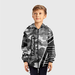 Ветровка с капюшоном детская Russia: Grey Camo, цвет: 3D-черный — фото 2