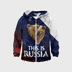 Ветровка с капюшоном детская Russia: Roaring Bear, цвет: 3D-белый