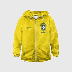 Ветровка с капюшоном детская Brazil Team: WC 2018, цвет: 3D-белый