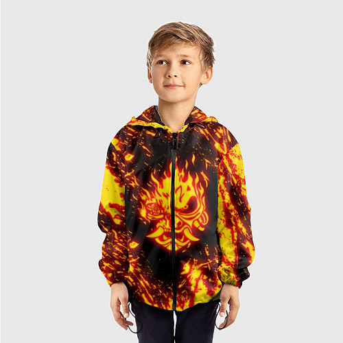 Детская ветровка Cyberpunk 2077: FIRE SAMURAI / 3D-Черный – фото 3