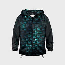Ветровка с капюшоном детская TES: Blue Pattern, цвет: 3D-черный