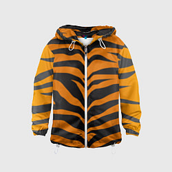 Ветровка с капюшоном детская Шкура тигра, цвет: 3D-белый