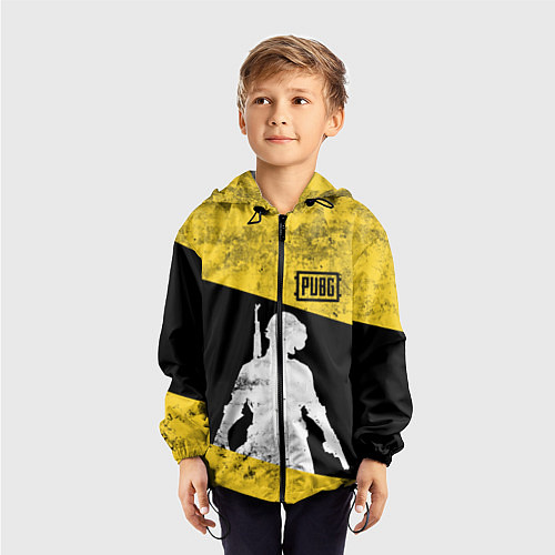 Детская ветровка PUBG: Yellow Grunge / 3D-Черный – фото 3