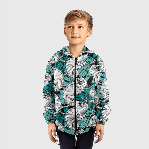 Детская ветровка Хамелеоны / 3D-Черный – фото 3