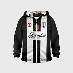 Ветровка с капюшоном детская Ювентус, цвет: 3D-белый