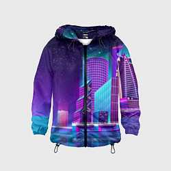 Ветровка с капюшоном детская Neon Nights, цвет: 3D-черный
