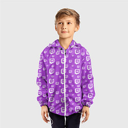 Ветровка с капюшоном детская Twitch: Violet Pattern, цвет: 3D-белый — фото 2