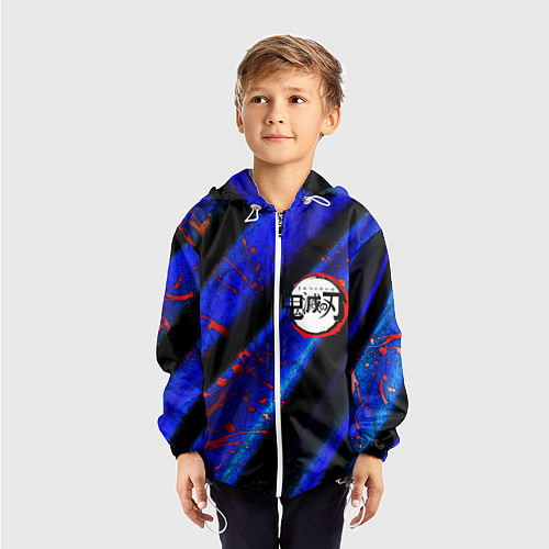 Детская ветровка Kimetsu no Yaiba / 3D-Белый – фото 3