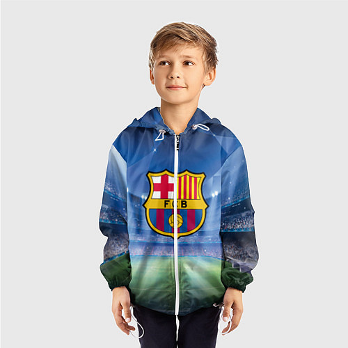 Детская ветровка FC Barcelona / 3D-Белый – фото 3