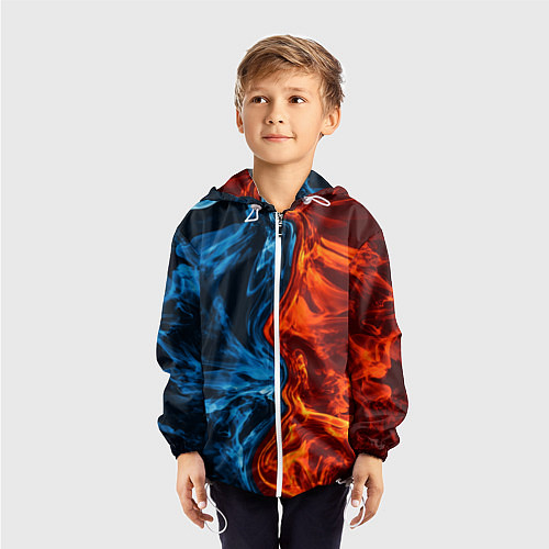 Детская ветровка Огонь и вода / 3D-Белый – фото 3
