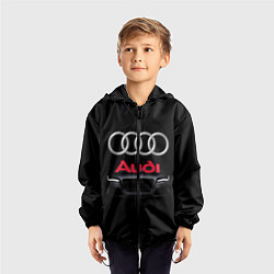 Ветровка с капюшоном детская AUDI, цвет: 3D-черный — фото 2