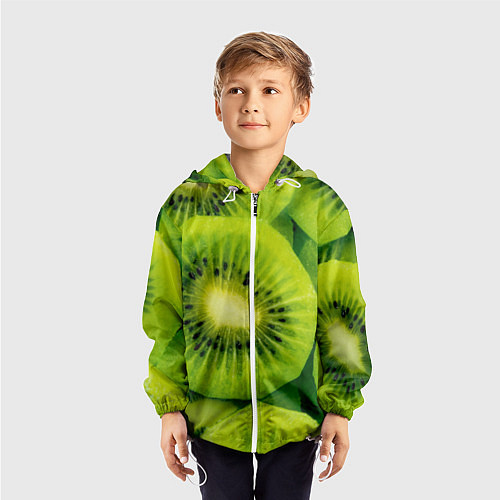 Детская ветровка Зеленый киви / 3D-Белый – фото 3