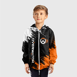 Ветровка с капюшоном детская Overwatch logo and emblem, цвет: 3D-белый — фото 2