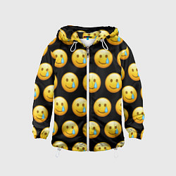 Ветровка с капюшоном детская New Emoji, цвет: 3D-белый