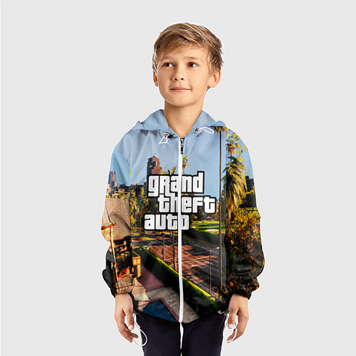 Детская ветровка Grand Theft Auto / 3D-Белый – фото 3